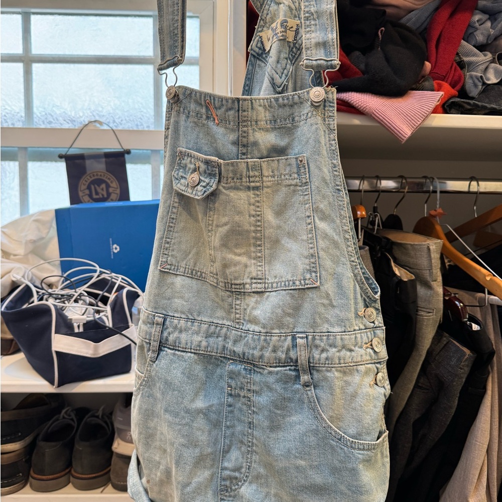 Denim Overalls with Pocket Detail